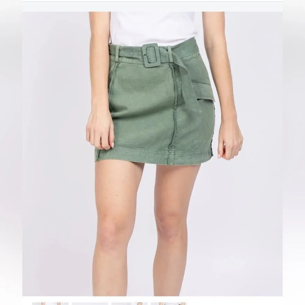 $325 Ramy Brook Camilla Belted Mini Skirt NWT